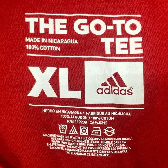 adidas Canada Hockey Tavares #20 Short Sleeve Shirt XL Red/White 100% Cotton - Picture 3 of 3